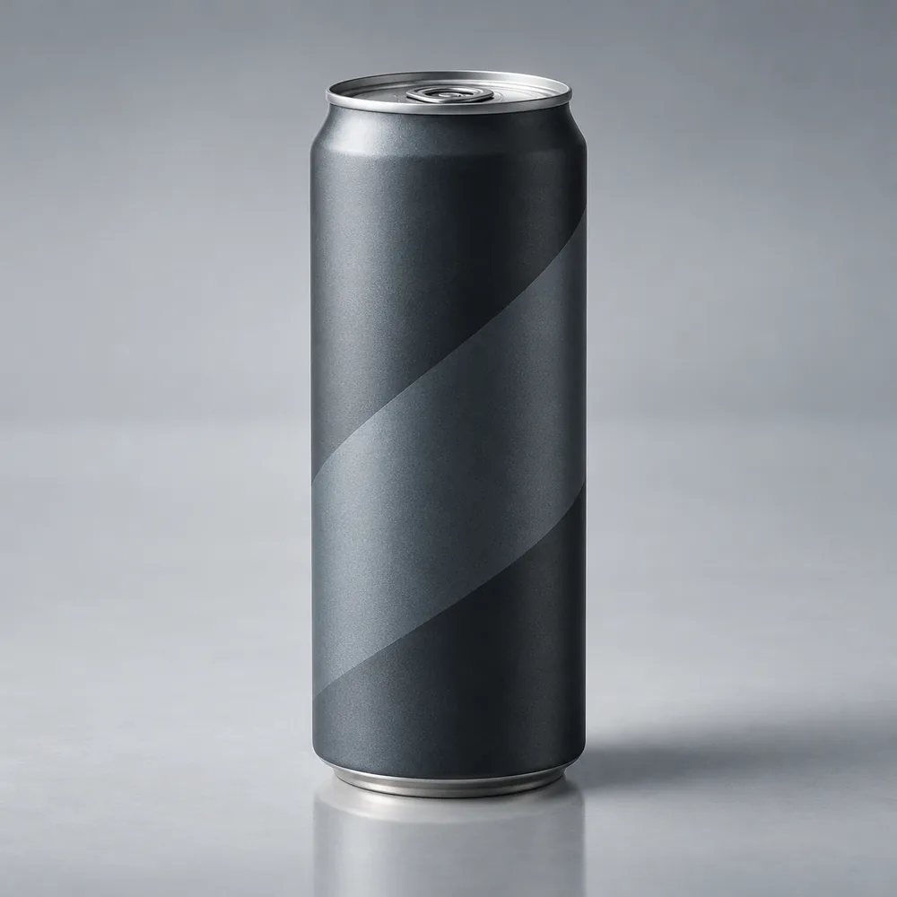 AI-generated concept: studio product shot of a beverage can
